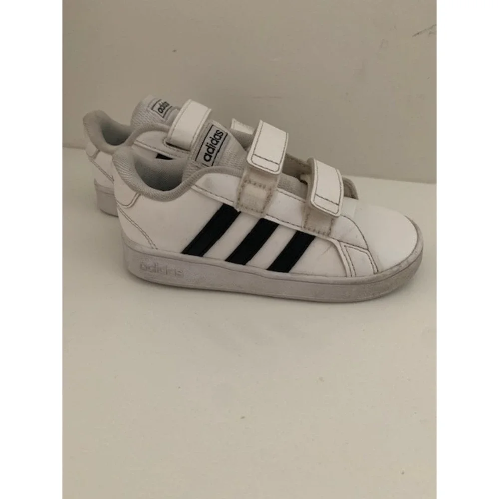 Adidas Grand Court Toddler Sneakers‎ White Black EF0118 Size 9K Unisex
